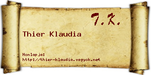 Thier Klaudia névjegykártya